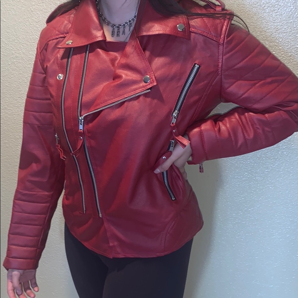 Decimal Red leather jacket